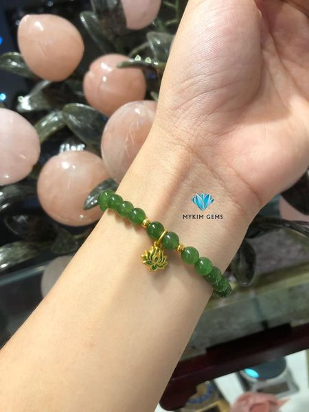 Vòng Ngọc Bích VIP 6mm Mix Charm Vàng 24k