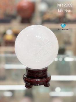 Quả Cầu Phong Thuỷ Thạch Anh Trắng Trong S09