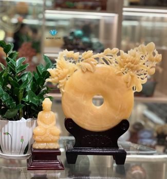 Đồng Điếu Hoa Mẫu Đơn Ngọc Hoàng Long