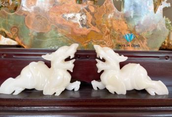 Tỳ Hưu Ngọc Onyx Trắng