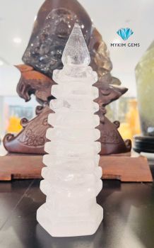 Tháp Văn Xương Thạch Anh Trắng S09