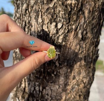 Nhẫn Vàng 10K Tỳ Hưu Tourmaline Xanh
