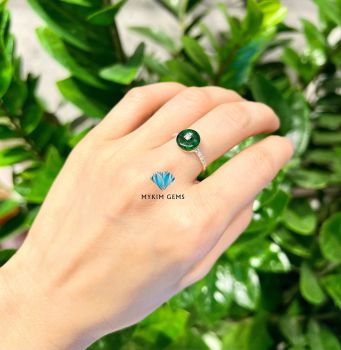 Nhẫn Bạc Đồng Điếu Cẩm Thạch Sơn Thuỷ