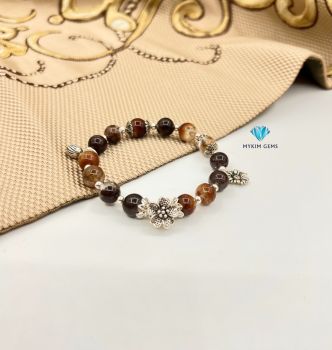 Vòng Thạch Anh Ưu Linh A8mm Mix Charm Bạc