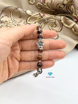 Vòng Thạch Anh Ưu Linh A8mm Mix Charm Bạc