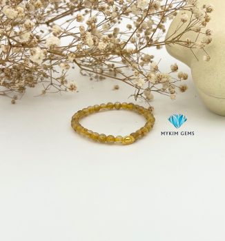 Vòng Thạch Anh Tóc Vàng 6mm Mix Charm Thỏi Vàng 24k