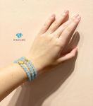 Chuỗi Vòng Aquamarine A6mm Mix Charm Vàng 24k