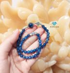 Chuỗi Vòng Kyanite 6mm +kyanite 10mm+aquamarine 6mm Mix Charm Bạc