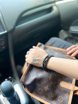 Chuỗi Vòng Mã Não Đen 6mm Mix Charm Bạc s2