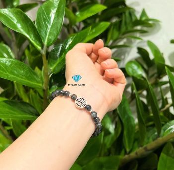 Vòng Thạch Anh Tóc Đen 7mm Mix Charm Bạc