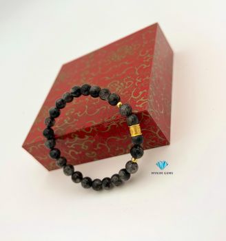 Vòng Thạch Anh Tóc Đen 7mm Mix Charm Vàng 24k