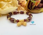 Vòng Garnet Lu mix charm đồng si