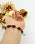 Vòng Garnet Lu mix charm đồng si