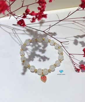 Vòng Moonstone A 7mm Mix Charm Đồng Si