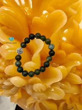 Vòng Chalcedony 10mm Mix Charm Bạc