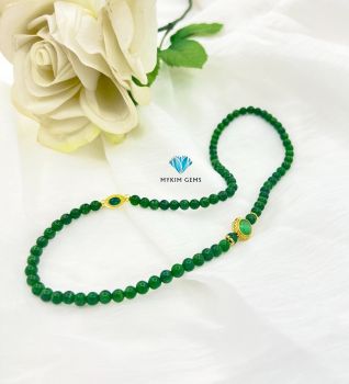 Chuỗi Vòng Diopside A6mm Mix Charm Đồng Si