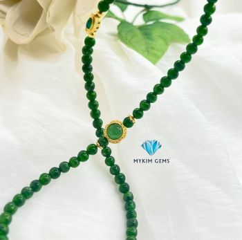 Chuỗi Vòng Diopside A6mm Mix Charm Đồng Si