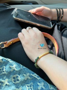 Vòng Ngọc Hoà Điền 6mm Mix Charm Vàng 24k