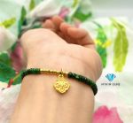 Vòng Ngọc Phỉ Thuý 4mm Mix Charm Vàng 24k